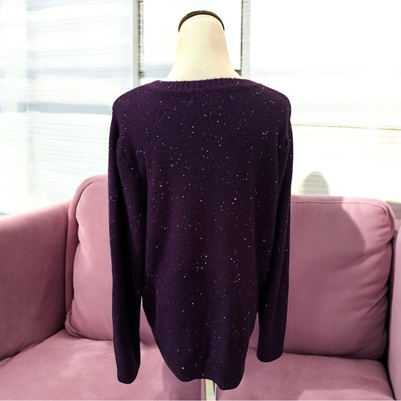 Liz Claiborne XL Purple Sequin Sweater Holiday Fall Winter Christmas - Picture 4 of 6